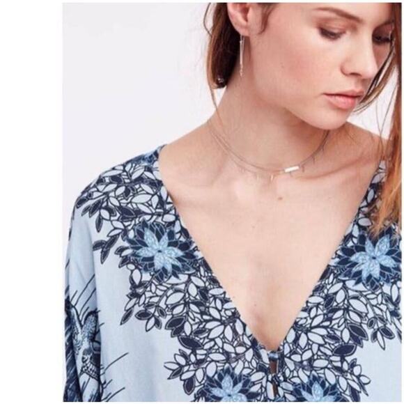 Free People Birds Of A Feather Top In Sky Blue Size XS - Picture 7 of 9